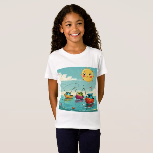 Kids Fishing Adventure T-Shirt (Voorkant volledig)