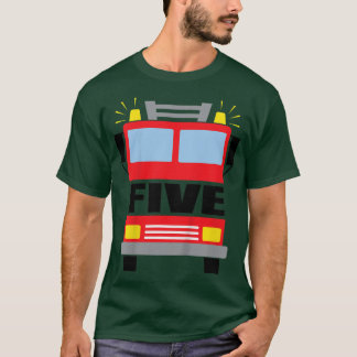 Kids FIVE (5) year old 5th Birthday Fire Truck the T-shirt