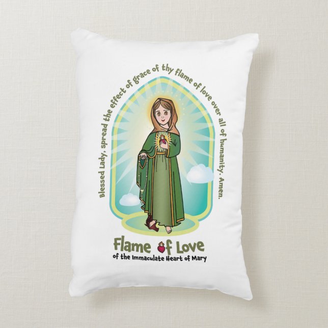 Kids FOL Mama Mary Icon + Unity Prayer Accent Pill Kussen (Achterkant (Verticaal))