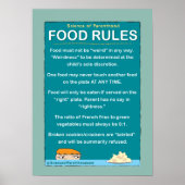Kids' Food Rules #1 (blue-green) Poster (Voorkant)