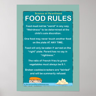 Kids' Food Rules #1 (blue-green) Poster