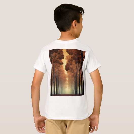 Kids Forest Tree Logo T-Shirt | Nature Adventure T (Achterkant volledig)