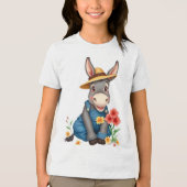 Kids Funny Donkey  Tri-Blend Shirt (Voorkant)
