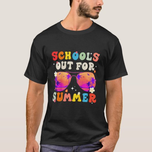 Kids Funny Groovy School's Out For Summer Graduati T-shirt (Voorkant)