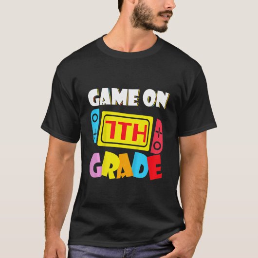 Kids Game On 7th Grade Gaming First Day Back To Sc T-shirt (Voorkant)