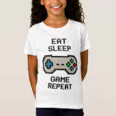 Kids Gamer T-Shirt – Eat Sleep Game Repeat (Voorkant)