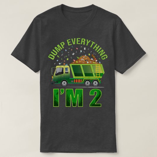 Kids Garbage Truck Dump Everything I'm 2 Garbage T T-shirt (Design voorkant)
