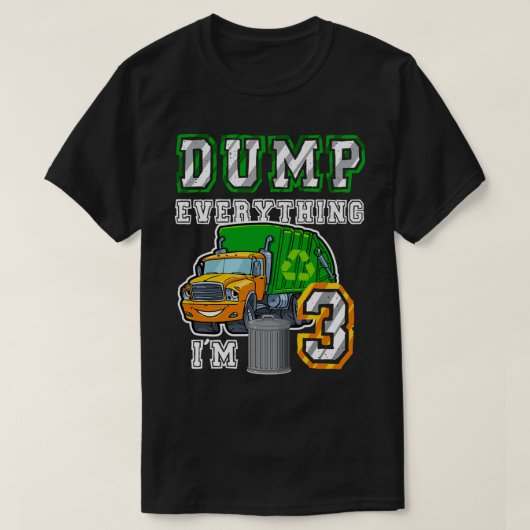 Kids Garbage Truck Dump Everything I'm 3 Garbage T T-shirt (Design voorkant)