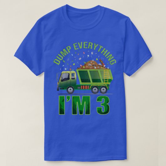 Kids Garbage Truck Dump Everything I'm 3 Garbage T T-shirt (Design voorkant)