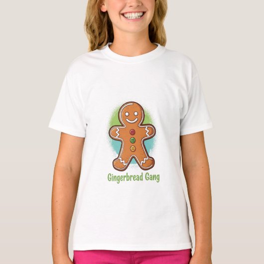 Kids Gingerbread Gang Personalized T-Shirt (Voorkant)