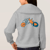 Kids - Girls grey hoodie with navy logo (Achterkant)