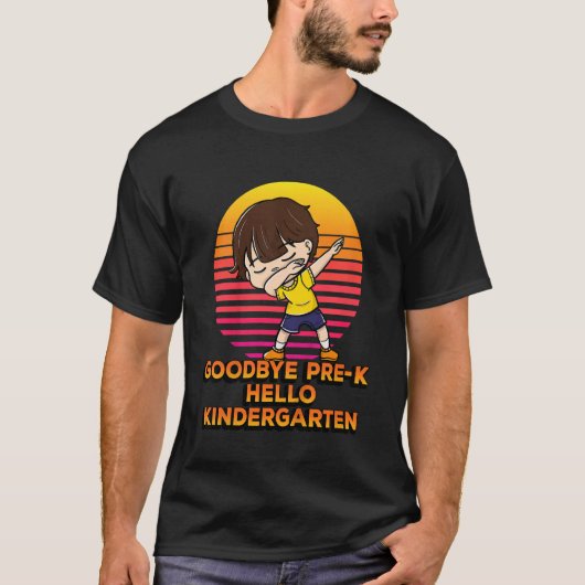 Kids Goodbye Pre K Hello Kindergarten Dabbing  Stu T-shirt (Voorkant)