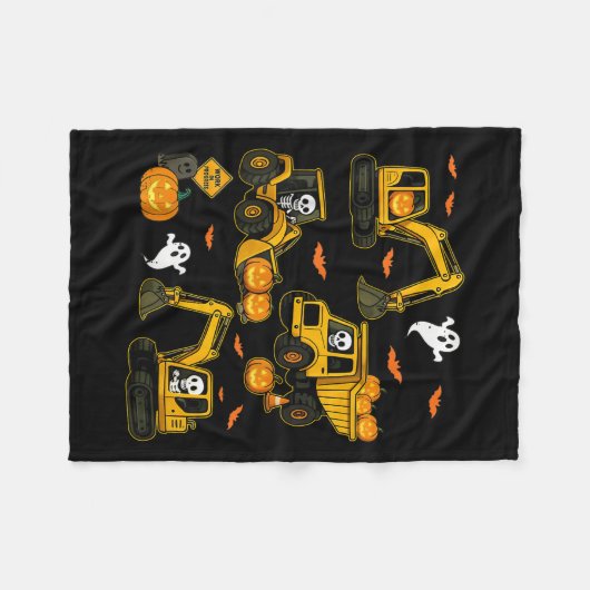 Kids Halloween Construction Trucks Costume Toddler Fleece Deken (Voorkant (Horizontaal))