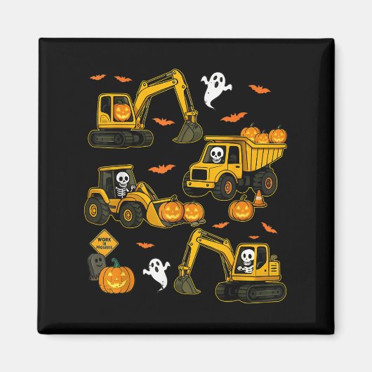 Kids Halloween Construction Trucks Costume Toddler Magneet (Voorkant)