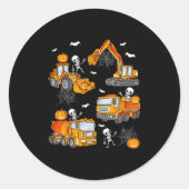 Kids Halloween Construction Trucks Costume Toddler Ronde Sticker (Voorkant)