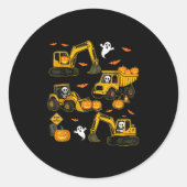 Kids Halloween Construction Trucks Costume Toddler Ronde Sticker (Voorkant)