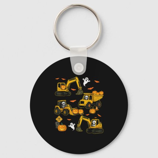 Kids Halloween Construction Trucks Costume Toddler Sleutelhanger (Voorkant)