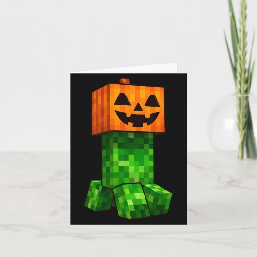 Kids Halloween Gamer Xel Jack O Lantern Pumpkin Bo Kaart (Voorkant)