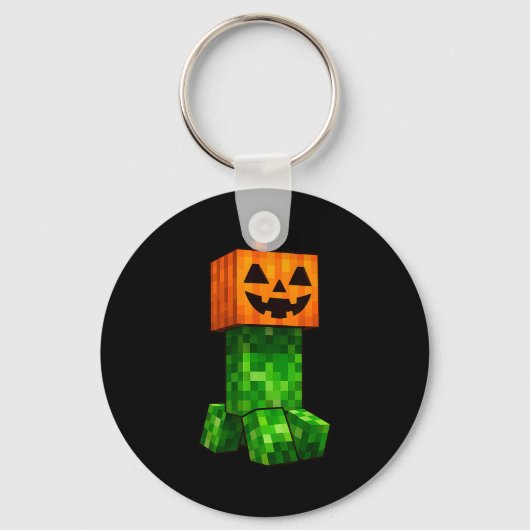 Kids Halloween Gamer Xel Jack O Lantern Pumpkin Bo Sleutelhanger (Voorkant)