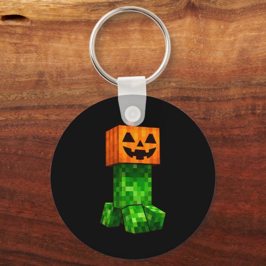 Kids Halloween Gamer Xel Jack O Lantern Pumpkin Bo Sleutelhanger (Voorkant)