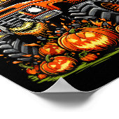Kids Halloween Monster Truck Skeleton Pumpkin Boys Poster (Hoek)
