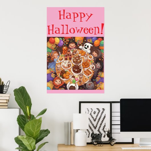Kid's Halloween Party Poster (Thuiskantoor)