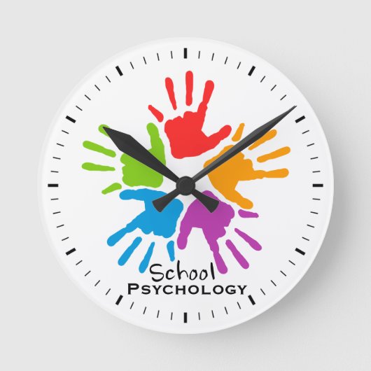 Kids' Hands School Psychology Wall Clock Ronde Klok (Voorkant)