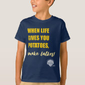 Kids' Hanukkah Shirt - "Make latkes" (Voorkant)