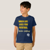 Kids' Hanukkah Shirt - "Make latkes" (Voorkant volledig)