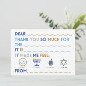 Kids Hanukkah Thank You Cards | Fill In The Blank Feestdagenkaart (Staand voorkant)