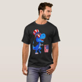 Kids Happy 4th Of July Rex Dino Dinosaur Baby Todd T-shirt (Voorkant volledig)