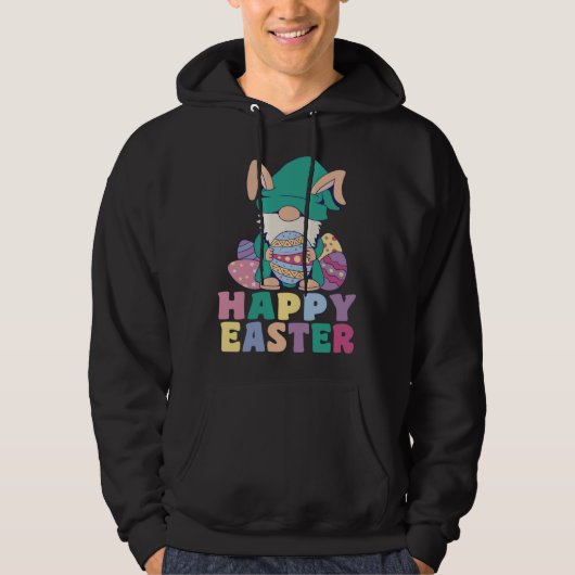 Kids Happy Easter Cute Trex Bunny Ear Easter Eggs  Hoodie (Voorkant)