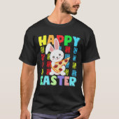 Kids Happy Easter Rabbit Pizza With Bunny Ears Fun T-shirt (Voorkant)