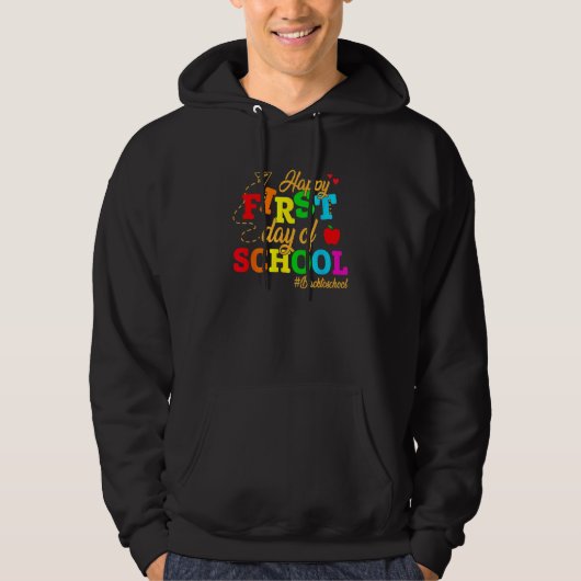 Kids Happy First Day Of School Back To School Stud Hoodie (Voorkant)
