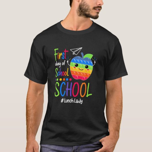 Kids Happy First Day Of School Lunch Lady Pop It T-shirt (Voorkant)