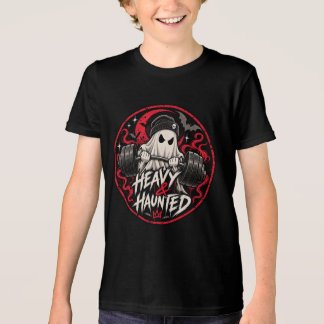 💀 Kids Heavy & Haunted Ghost Barbell T-shirt