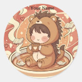 Kids Hedgehog School Sticker Sheet (Voorkant)