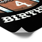 Kids Het is mijn 4de verjaardag American Football  Poster (Hoek)