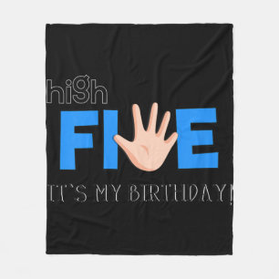 Kids High Five - Cool 5 Year Old Kids Birthday Gif Fleece Deken
