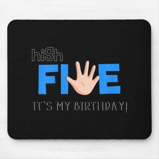 Kids High Five - Cool 5 Year Old Kids Birthday Gif Muismat (Voorkant)