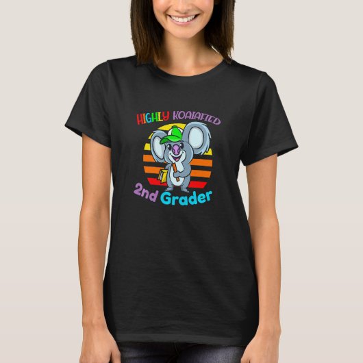 Kids Highly Koalafied 2nd Grader Back To School Ko T-shirt (Voorkant)