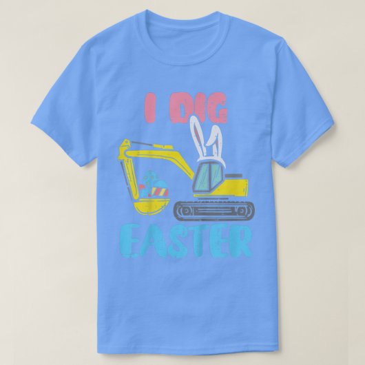 Kids I Dig Easter Digger Cute Bunny Ecavator Boys T-shirt (Design voorkant)