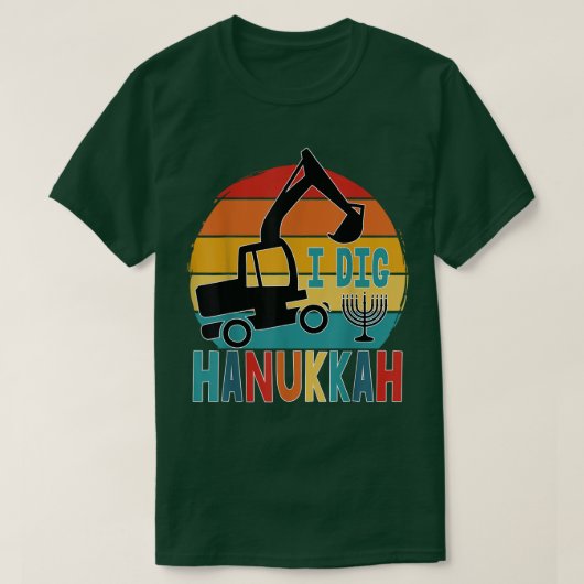 Kids I Dig Hanukkah Ecavator Construction Toddler  T-shirt (Design voorkant)