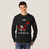 Kids I Dig Valentines Day Hearts Tractor Funny Tod T-shirt (Voorkant volledig)