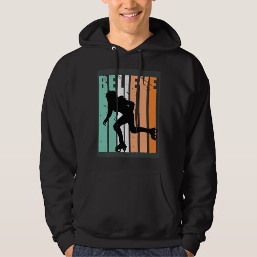 Kids I Love Roller Skating Team Believe Inline Ska Hoodie (Voorkant)