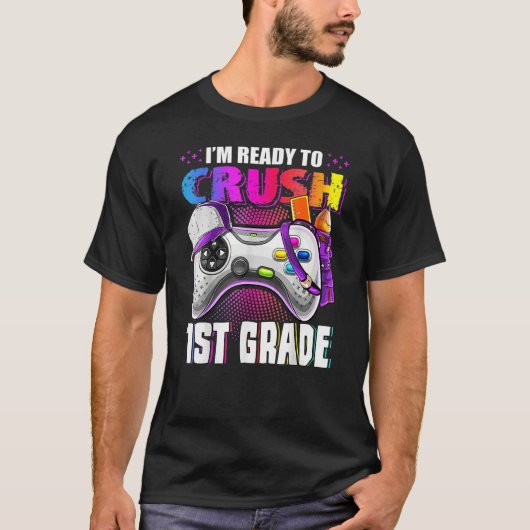 Kids I m Ready To Crush 1st Grade Back To School V T-shirt (Voorkant)