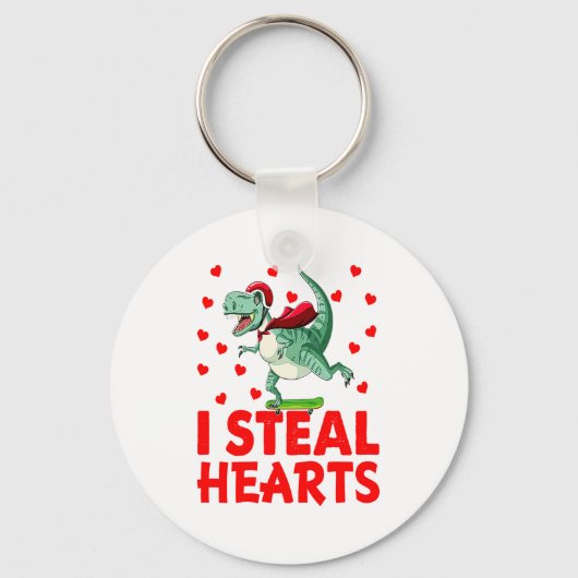 Kids I Steal Hearts Dinosaur Valentines Day For Ba Sleutelhanger (Voorkant)