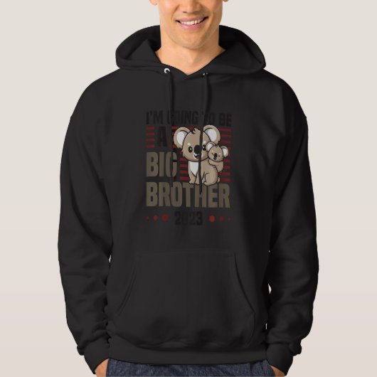 Kids I'm Going To Be A Big Brother 2023 Pregnancy Hoodie (Voorkant)