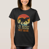 Kids Im Ready To Crush 1st Grade Dinosaur Back To T-shirt (Voorkant)
