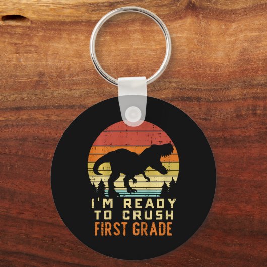 Kids Im Ready To Crush 1st Grade Dinosaur Ck To Sc Sleutelhanger (Voorkant)